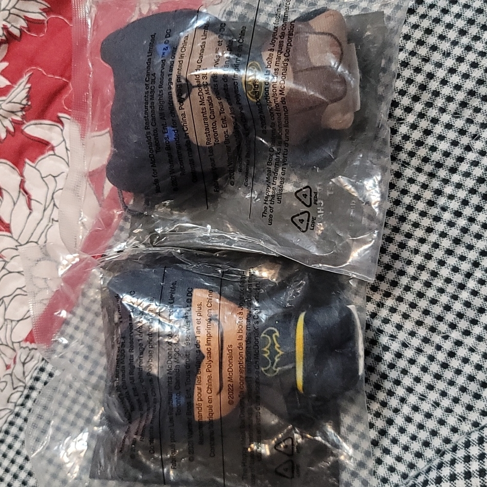 Set of 2 Super Pets Batman Themed, Batman and Ace the Hound Hanging Plush